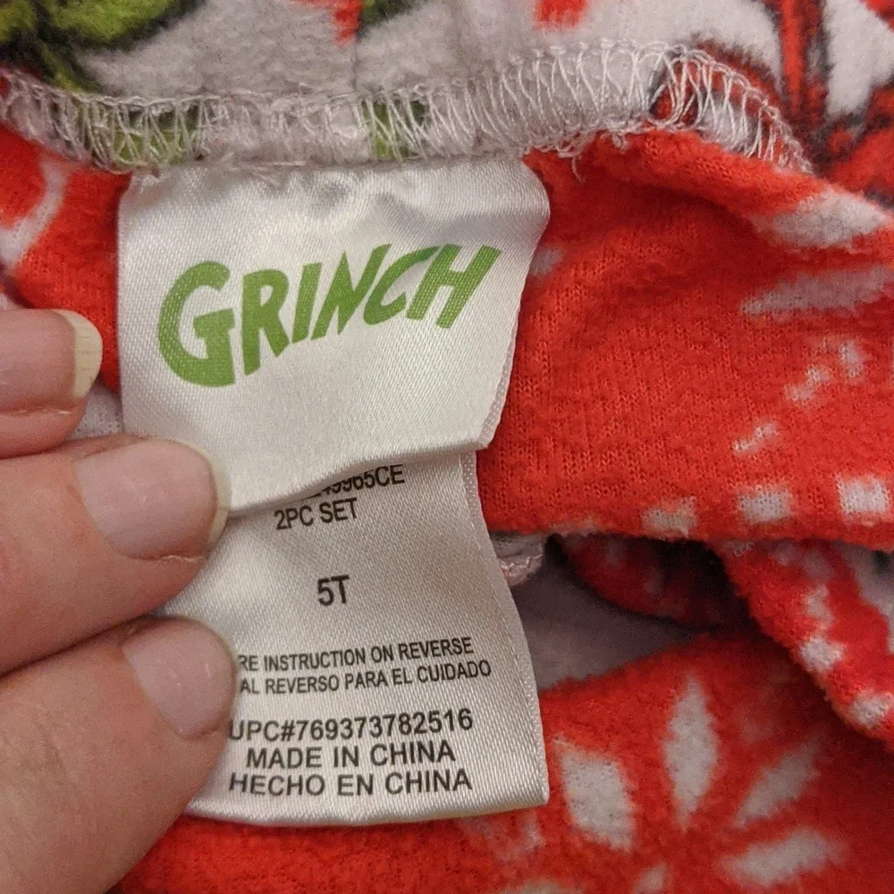 Grinch PJ Pants Size 5T.